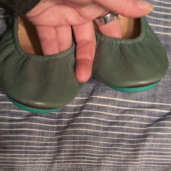 Pacific Green Leather Tieks Ballet Flats - Picture 4 of 7